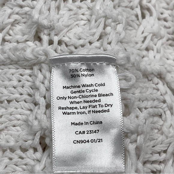Haven Well Within Open Stitch Cardigan Sweater White Knit Beachy Boho Office - Picture 12 of 12